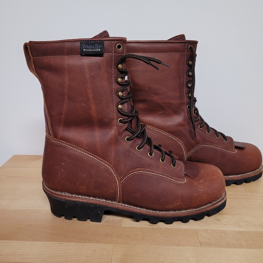 Golden Retriever Work Boots Men 14W Brown Leather Sympatex Vibram Gorpcore 9010